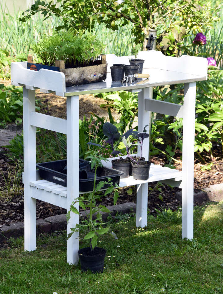 dobar Pflanztisch mit Ablage, weiß